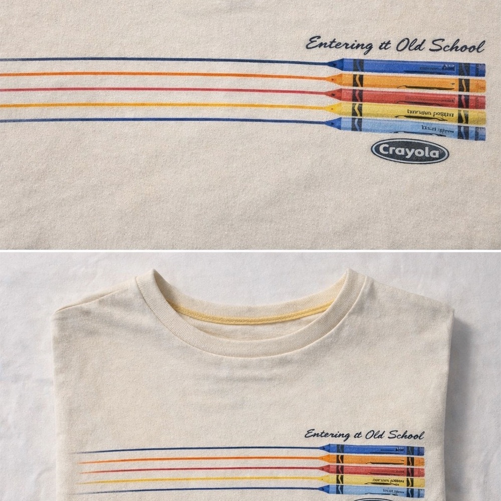 Crop top Crayola Cream and Orange Graphic Kids T-Shirt